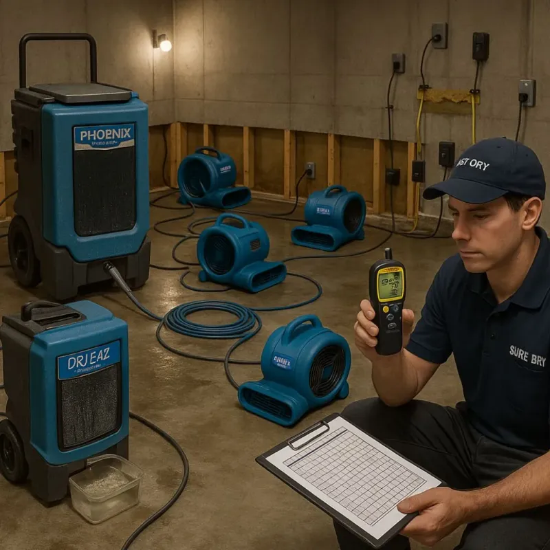 Structural Drying and Dehumidification process in Middletown, OH